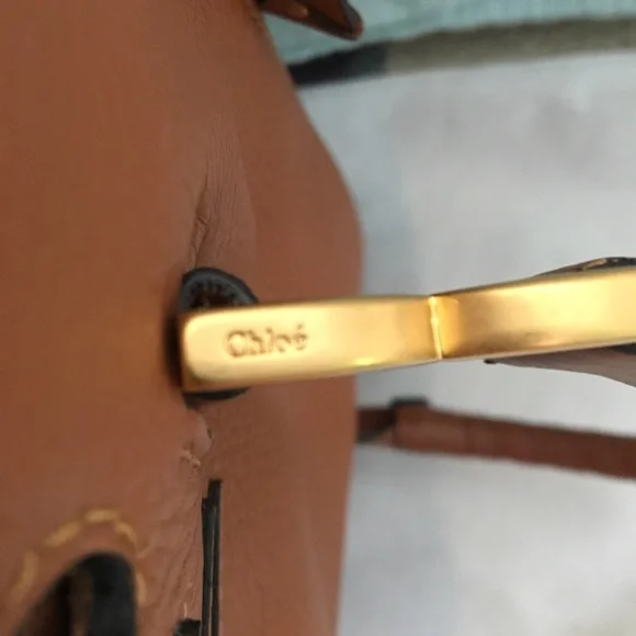 Chloe Tan Leather Satchel with Tassel Detail - Picture 5 of 8